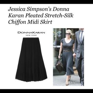Donna Karan Runway Collection Silk Pleated Skirt